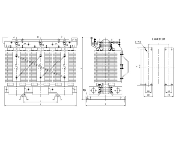 h级非包封三相干式配电变压器3