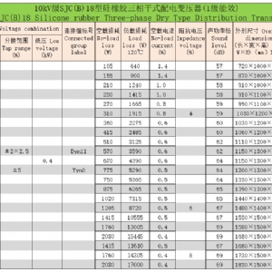 硅橡胶三相干式配电变压器