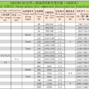 10kV级S(B)系列三相油浸式配电变压器