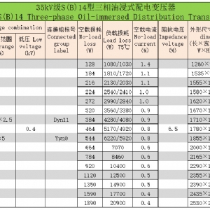 35kV级S(B)系列三相油浸式配电变压器